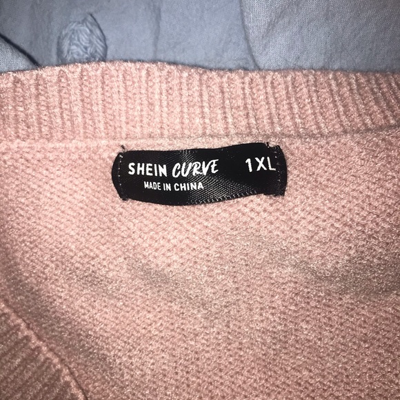 SHEIN CURVE light pink sweater with pearls - Picture 3 of 5